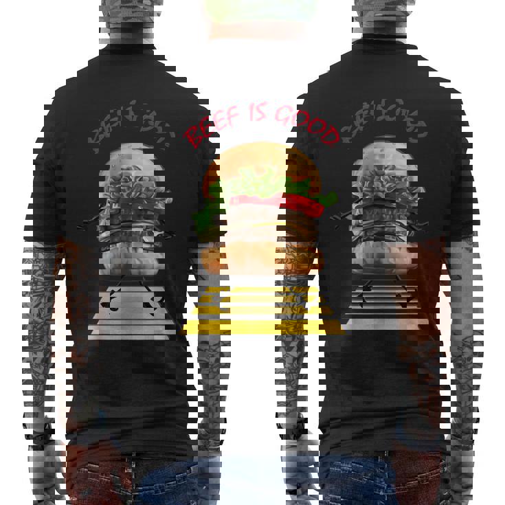 ハンバーガー 横断歩道 メンズTシャツ バックプリント