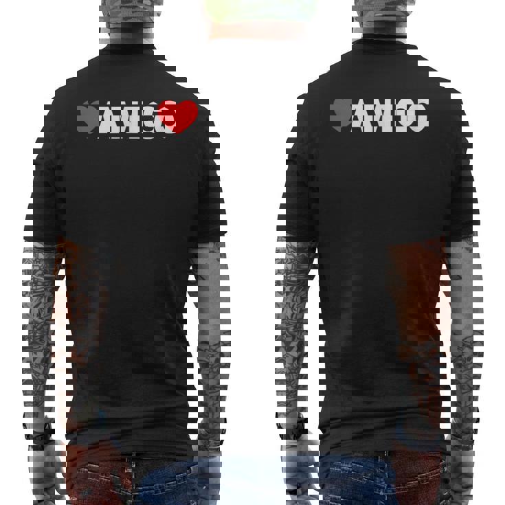 ハート アミーゴ ミニマリストのラブスタイル メンズTシャツ バックプリント