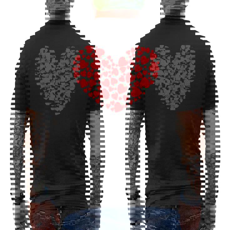 ハート ストロベリー ガーデニング メンズTシャツ バックプリント