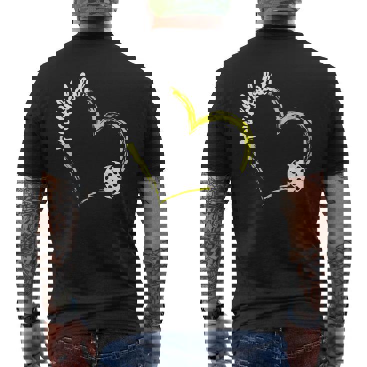 ハート ピックルボール ラブパドル スポーツ ピックルボール メンズTシャツ バックプリント