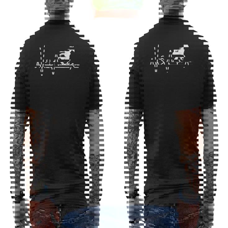 ハートビート、馬、馬好き、ライダー、贈り物、馬が大好き メンズTシャツ バックプリント