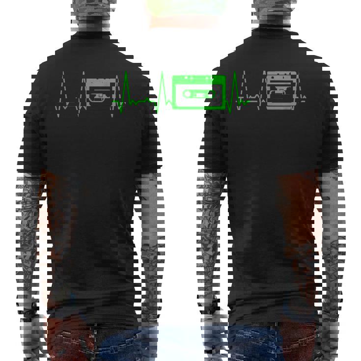 ハートビートカセットテープ メンズTシャツ バックプリント