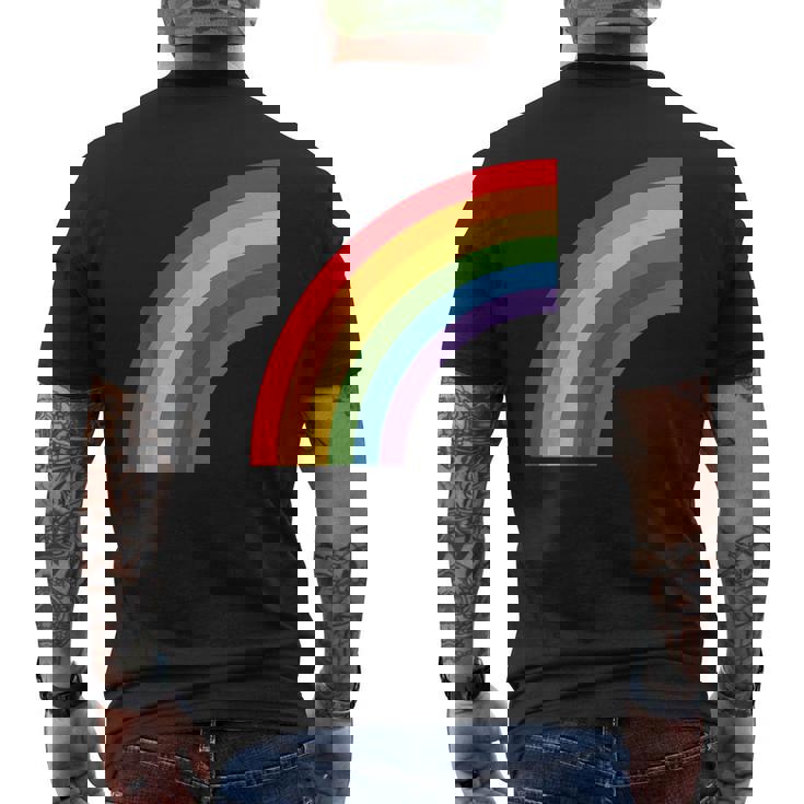 ハーフレインボー Roygbiv カラフルラッキーレインボー メンズTシャツ バックプリント