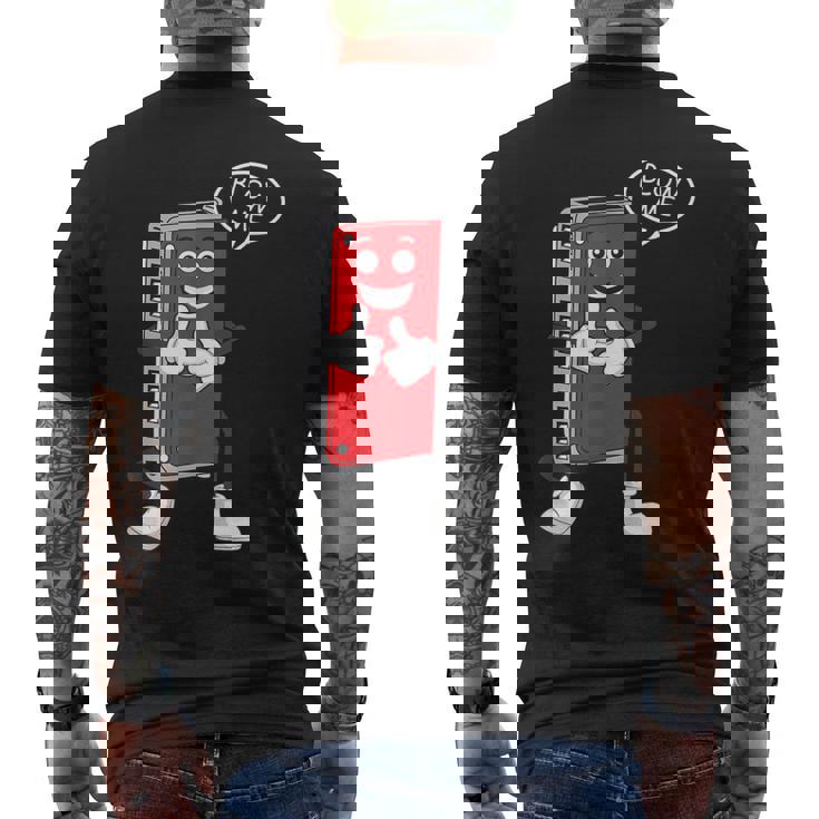 ハーモニカプレーヤー フレンチハープ ブルース ミュージシャン メンズTシャツ バックプリント