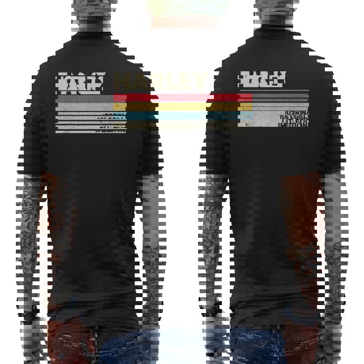 ハーレー 名前入り レトロ ヴィンテージ 70年代 80年代 90年代 誕生日 メンズTシャツ バックプリント