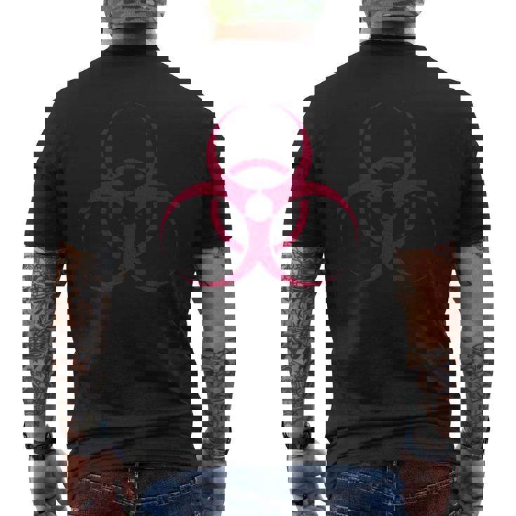 バイオハザードシンボル 生物学的ハザード警告標識 メンズTシャツ バックプリント