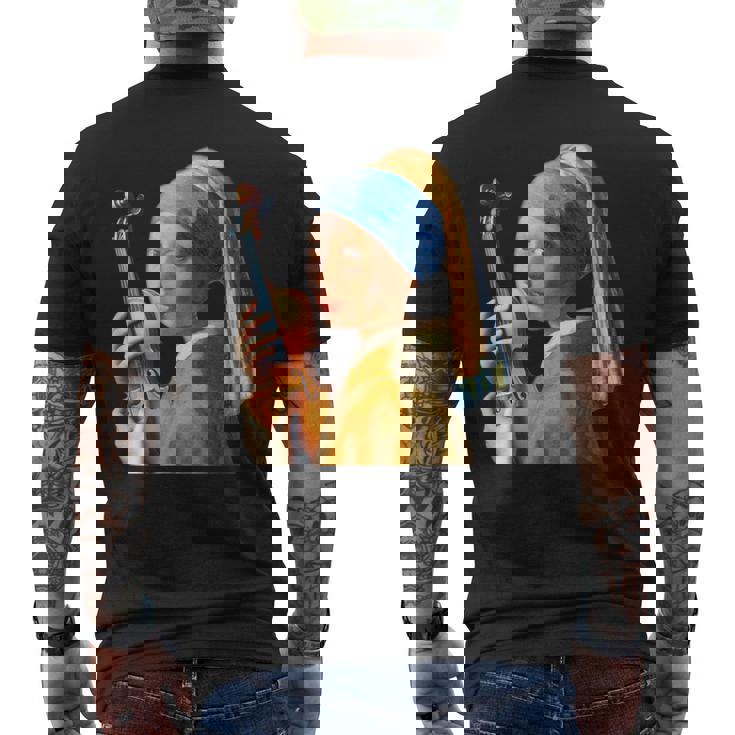 バイオリン 楽器 面白いtシャツ フェルメール かわいい メンズ 子供 おもしろ 服 グッズ ネタ 音楽 メンズTシャツ バックプリント