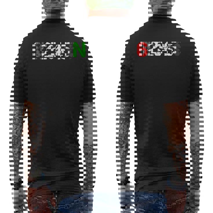 バイクギアシフト 1N23456 バイク バイカー ツアー メンズTシャツ バックプリント