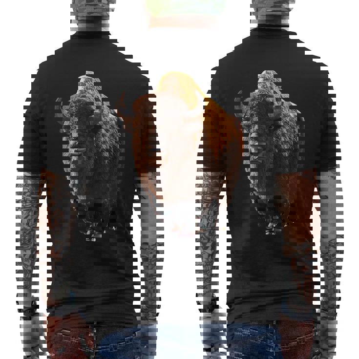 バイソン ヨーロッパバイソン 野牛 アメリカバイソン アメリカンバッファロー メンズTシャツ バックプリント