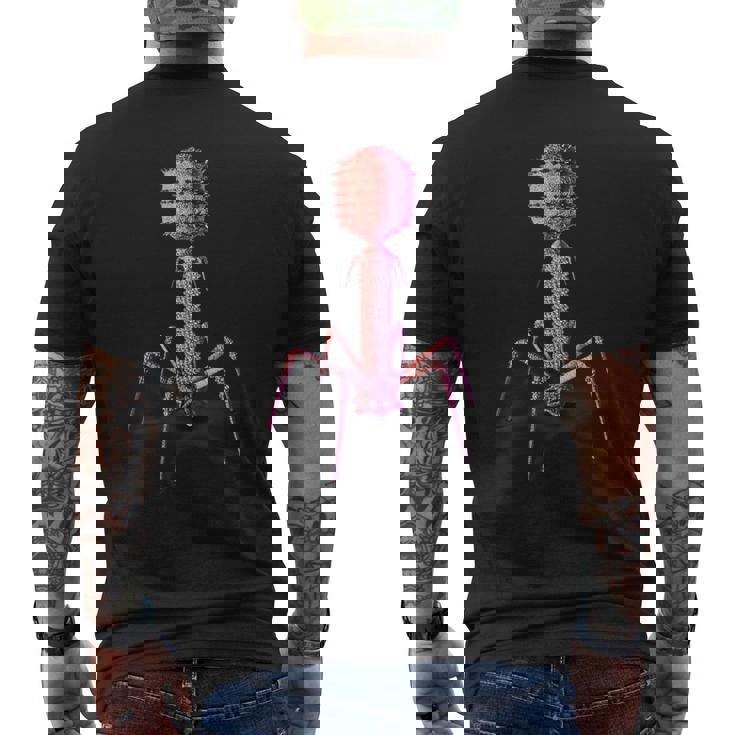 バクテリオファージ・ファージウイルス メンズTシャツ バックプリント