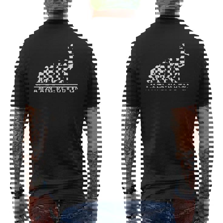 バスケットボール アメージング 進化論 面白い バスケ パロディ イラスト メンズTシャツ バックプリント