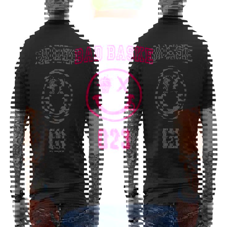 バスケットボール おもしろ バスケ パロディ イラスト ダメージ ロゴ メンズTシャツ バックプリント