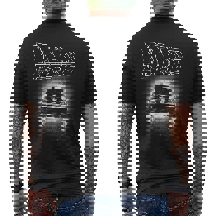 バック・トゥ・ザ・フューチャー デロリアン・フライング・アウェイ メンズTシャツ バックプリント