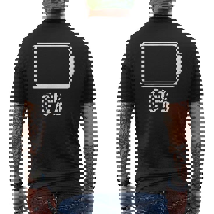 バッテリー0シャツバッテリーハート空充電バッテリー空 メンズTシャツ バックプリント
