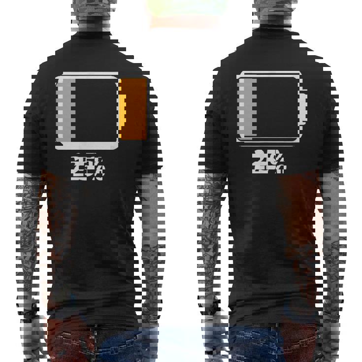 バッテリー25 残り25 バッテリーtシャツバッテリー低 メンズTシャツ バックプリント