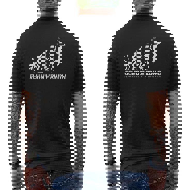 バドミントンの進化 メンズTシャツ バックプリント