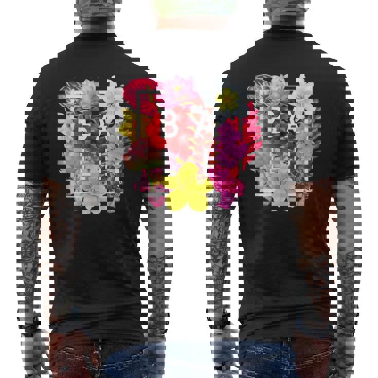 バリの花 ワードアート バリ島インドネシア土産 メンズTシャツ バックプリント