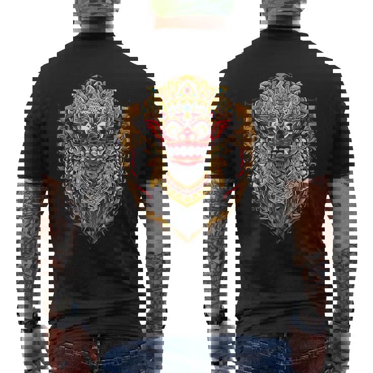 バリ島 バロンマスク バリの神話 邪悪な魔女 神殿 悪魔の女王 ガルダ 神 インドネシア 古い習慣 お土産 ウブド 伝統 メンズTシャツ バックプリント