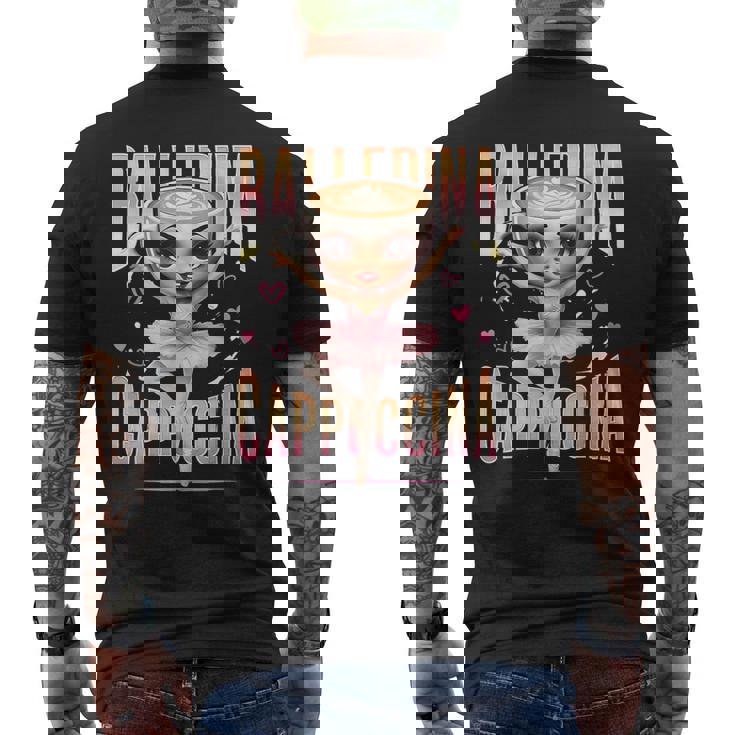 バレリーナ カプチーナ イタリアン ブレイン ロート ファニー カプチーノ ミーム メンズTシャツ バックプリント
