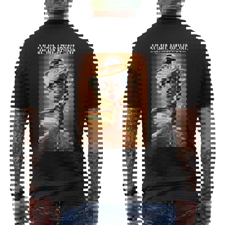 バレリーナ カプチーノ 面白い イタリアン ブレイン レッド メンズTシャツ バックプリント