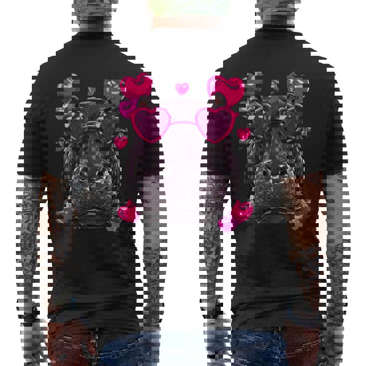 バレンタイン カバ シャツ かわいい カバ 動物 カバ 恋人 メンズTシャツ バックプリント