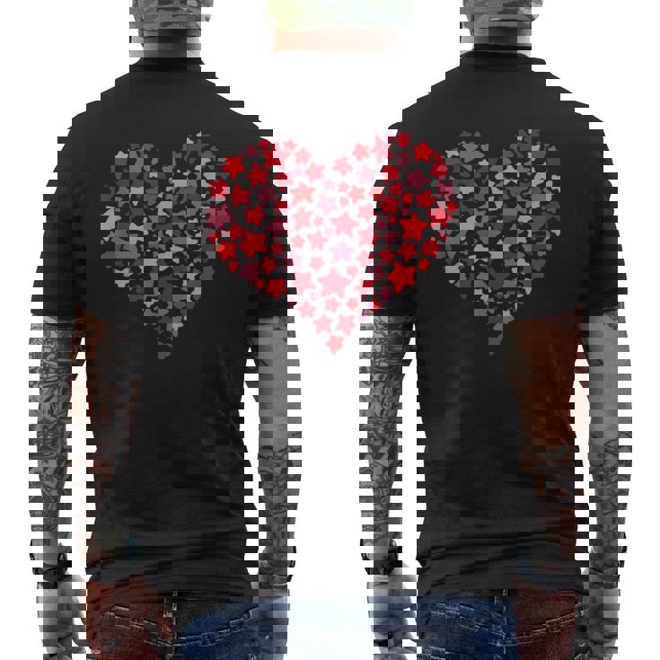 バレンタインデーのプレゼント かわいいラブハート スター カップルalentine's Day Cute Love メンズTシャツ バックプリント