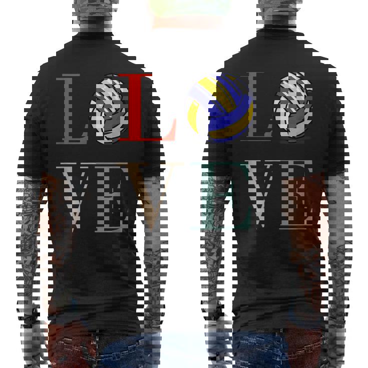 バレーボール 面白い バレー部 おもしろ 文字入り 服 おもしろグッズ 文字 ネタ メンズ Love 部活 メンズTシャツ バックプリント