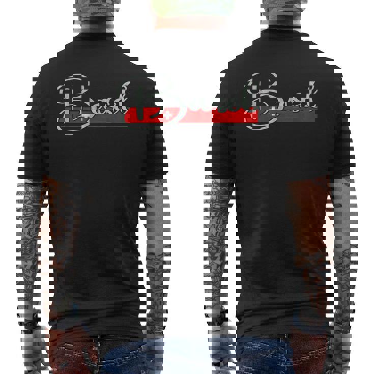 バーゼル・スイス バーゼル・スイス スクリプト スイス メンズTシャツ バックプリント