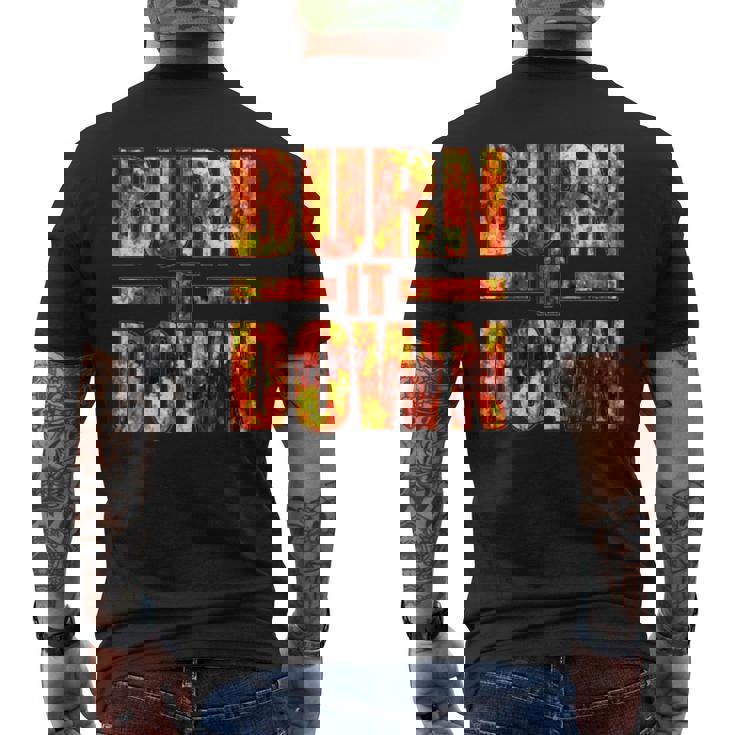 バーン・イット・ダウン・ファイヤー・フレイムズ メンズTシャツ バックプリント