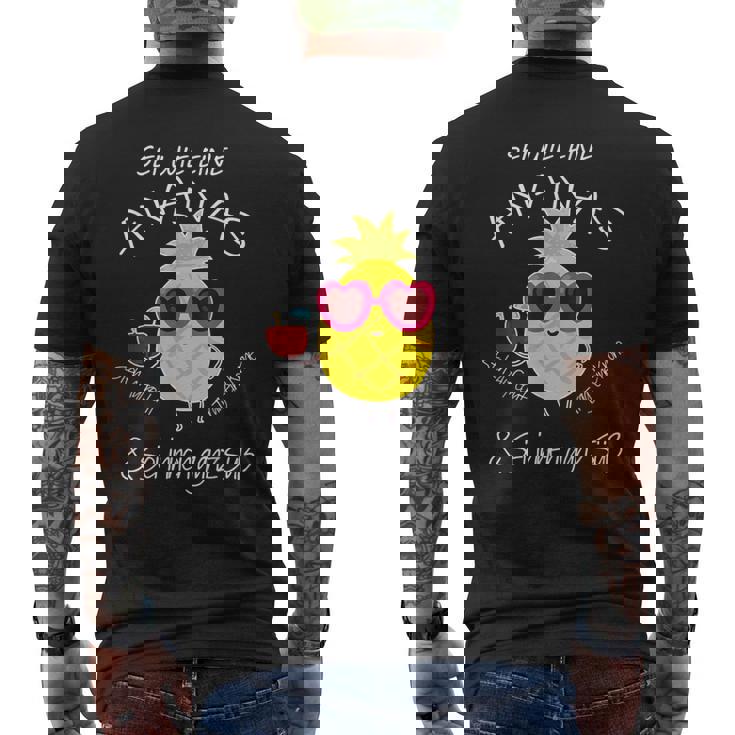 パイナップル サングラス アロハ ビーチ ハワイアン ハワイ メンズTシャツ バックプリント