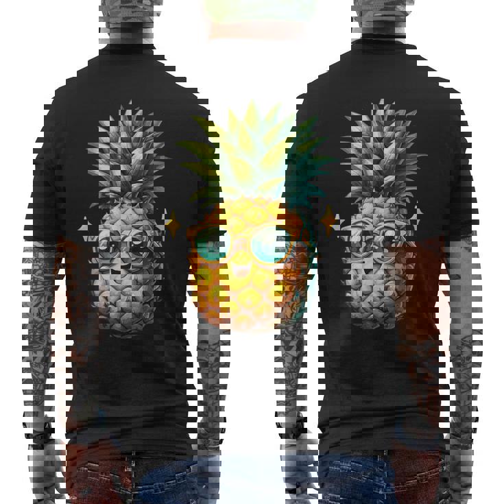 パイナップル柄 フルーツタリアン トロピカルパイナップル フルーツファン メンズTシャツ バックプリント