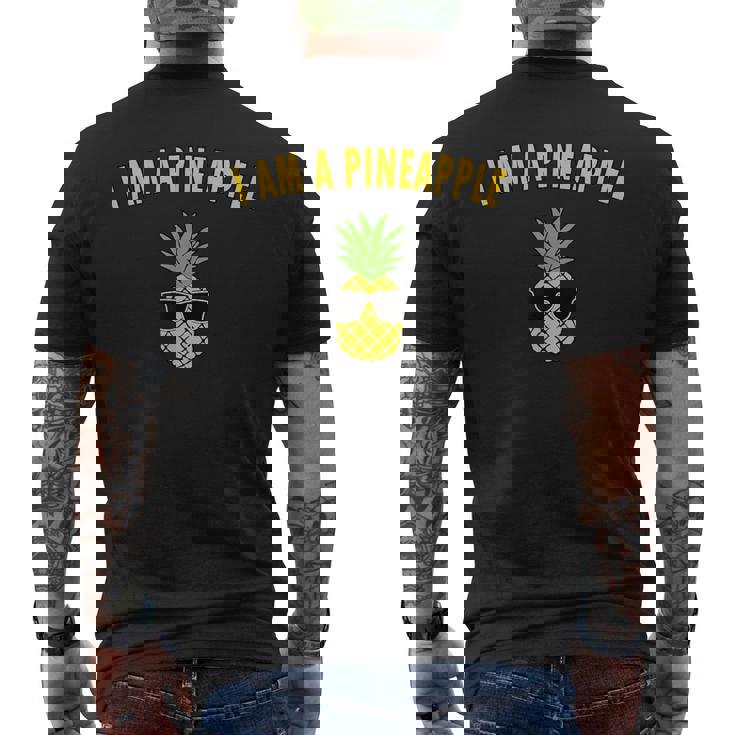 パインアップル おもしろ フルーツ ファンキー パイナップル アロハ ビーチ ハワイアン サングラス メンズTシャツ バックプリント