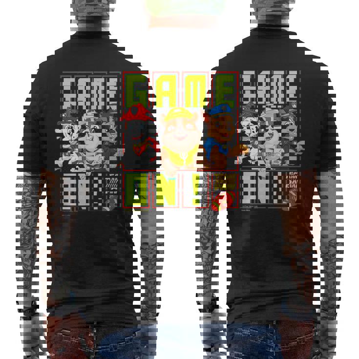 パウパトロール フットボールチーム パウゲームオン メンズTシャツ バックプリント