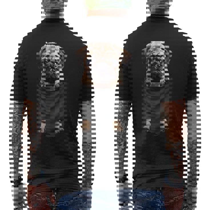 パグ 面白いtシャツ イヌ ポケット わんこ メンズ 犬好き グッズ かわいい おもしろ 面白い 服 ネタ メンズTシャツ バックプリント