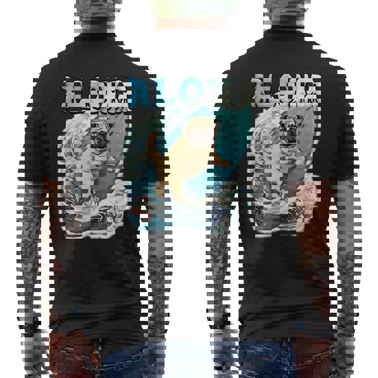 パグサーフィン アロハ サーフボード&ウェーブ メンズTシャツ バックプリント