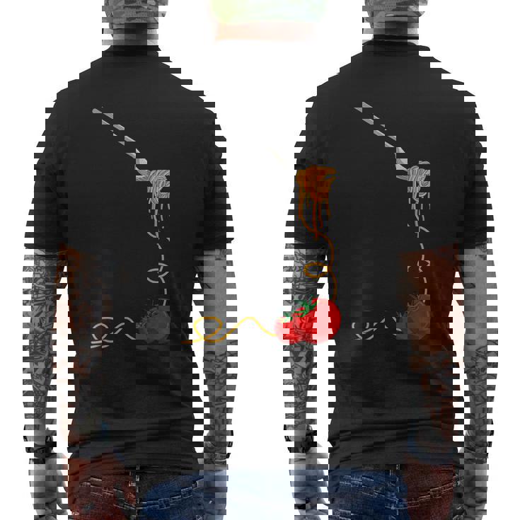 パスタスパゲッティトマトヌードル イタリアンフード メンズTシャツ バックプリント