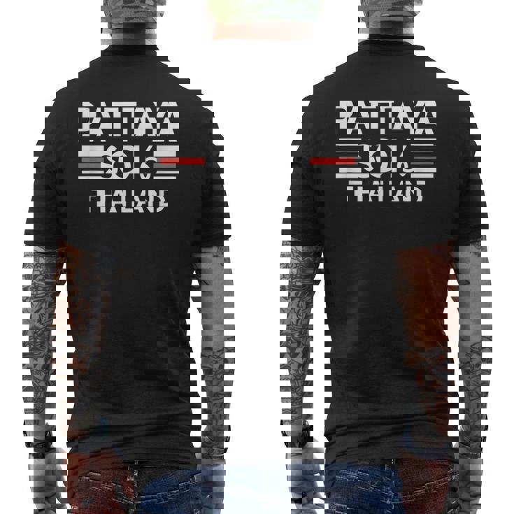 パタヤ・ソイ6 タイバー・パブ・パーティー・グラフィック メンズTシャツ バックプリント