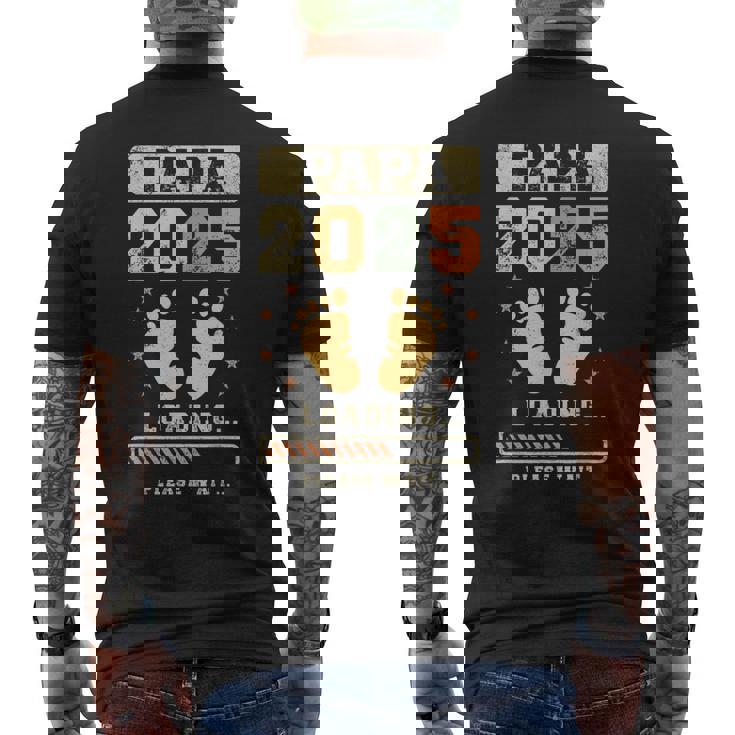 パパ 2025 ローディング 出産発表 これからパパになる人 メンズTシャツ バックプリント