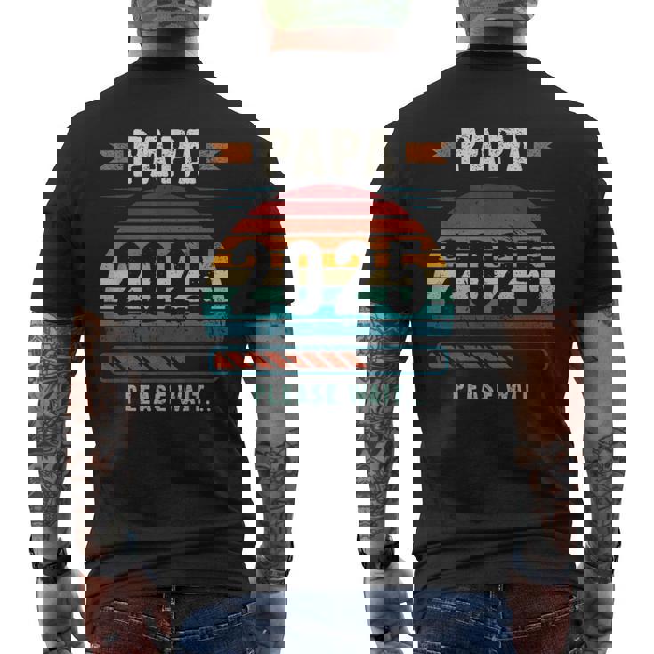 パパ 2025 出産報告 妊娠報告 父親になる人 メンズTシャツ バックプリント