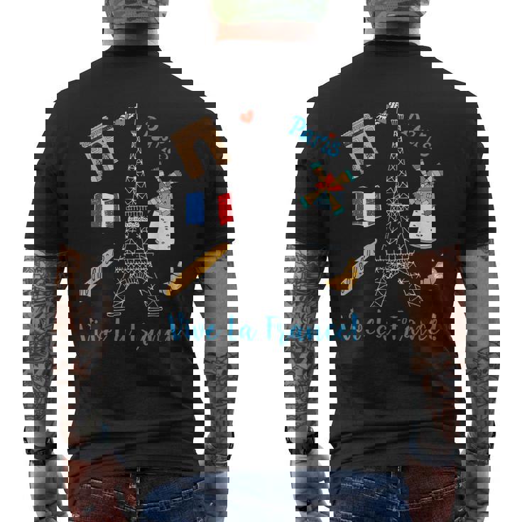 パリ お土産 エッフェル塔 フランス ヴィーヴ ラ・フランス メンズTシャツ バックプリント
