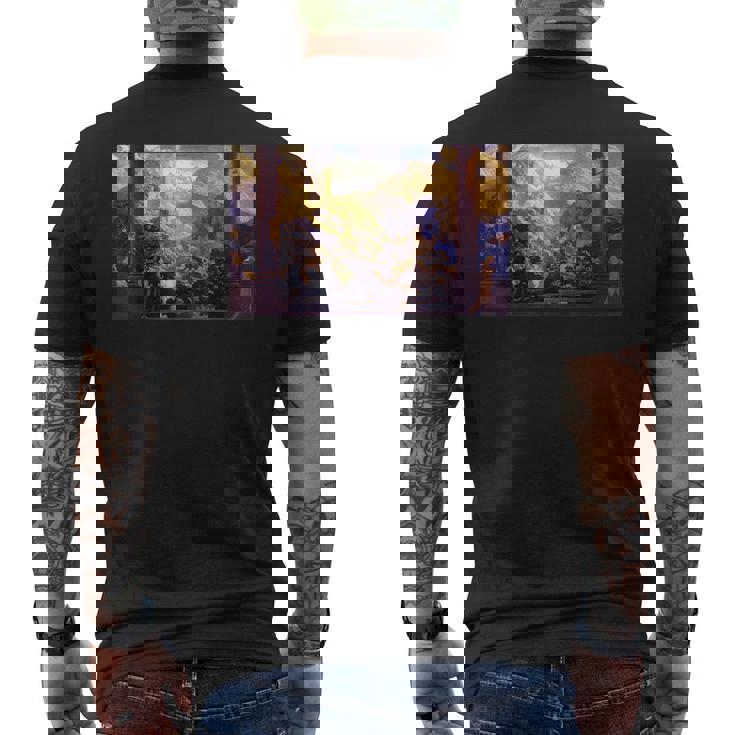 パリッシュによるロマンス名画 メンズTシャツ バックプリント