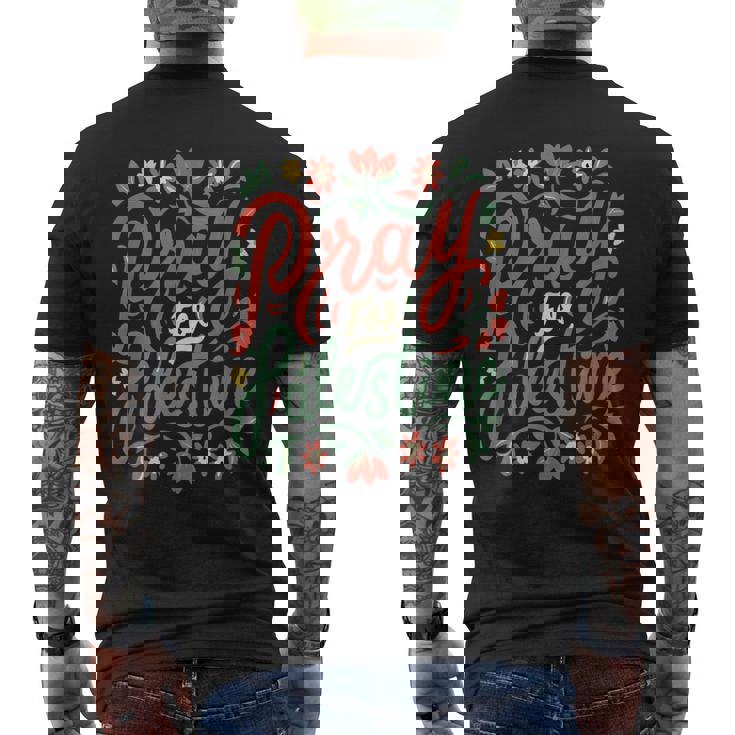 パレスチナのために祈り、戦争を止め、反戦、平和 メンズTシャツ バックプリント