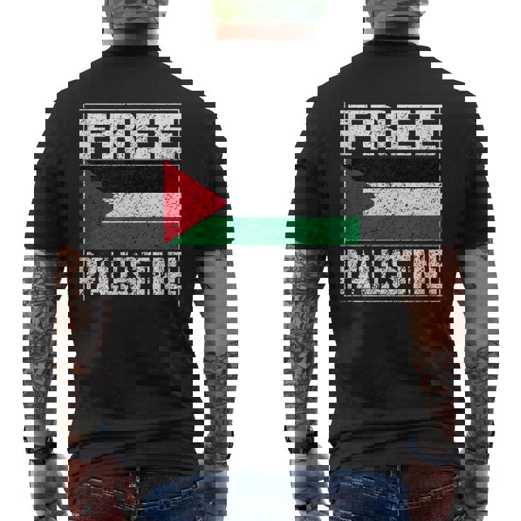 パレスチナの国旗 パレスチナが好きです メンズTシャツ バックプリント