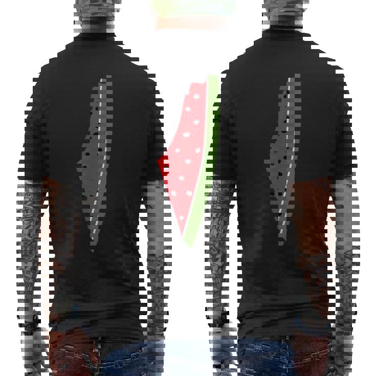 パレスチナ平和 パレスチナのスイカ メンズTシャツ バックプリント