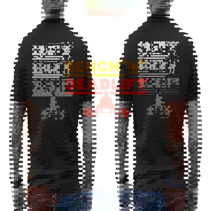 パワーリフティング、スクワット、ベンチ、デッドリフト、ウェイトリフティングtシャツ メンズTシャツ バックプリント