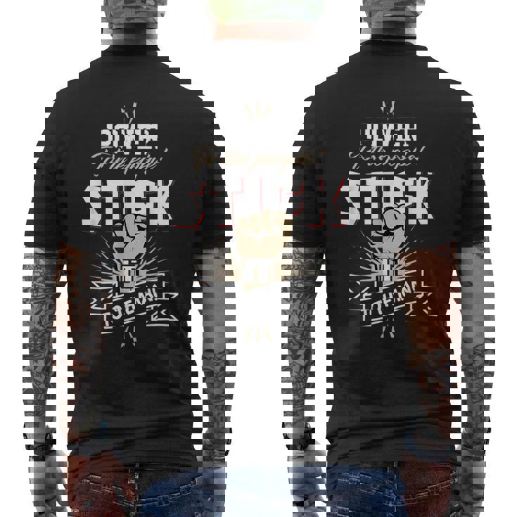 パワー・トゥ・ザ・ピープル、イット・トゥ・ザ・マン メンズTシャツ バックプリント