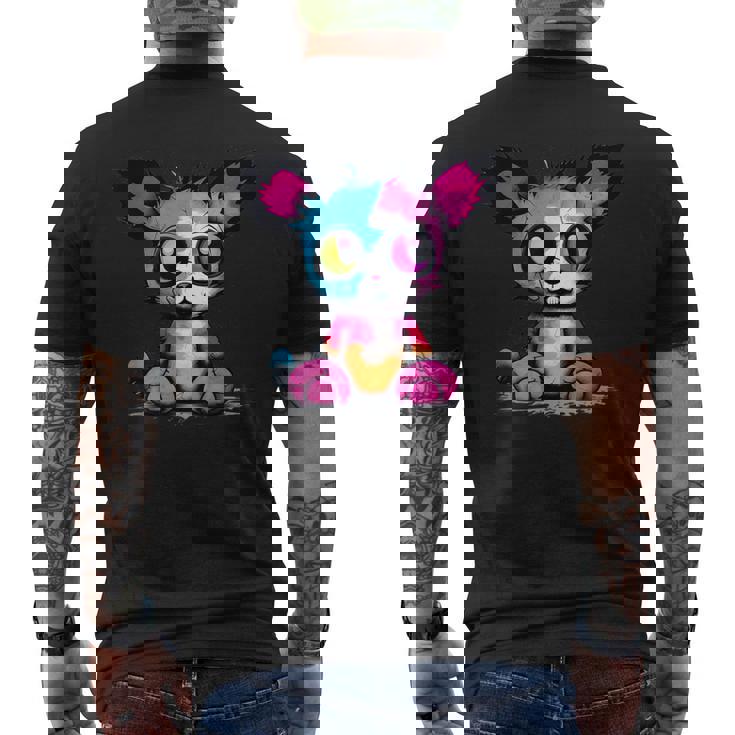 パンク モンスター 都会のぬいぐるみ くま 不気味でかわいい 怖い メンズTシャツ バックプリント