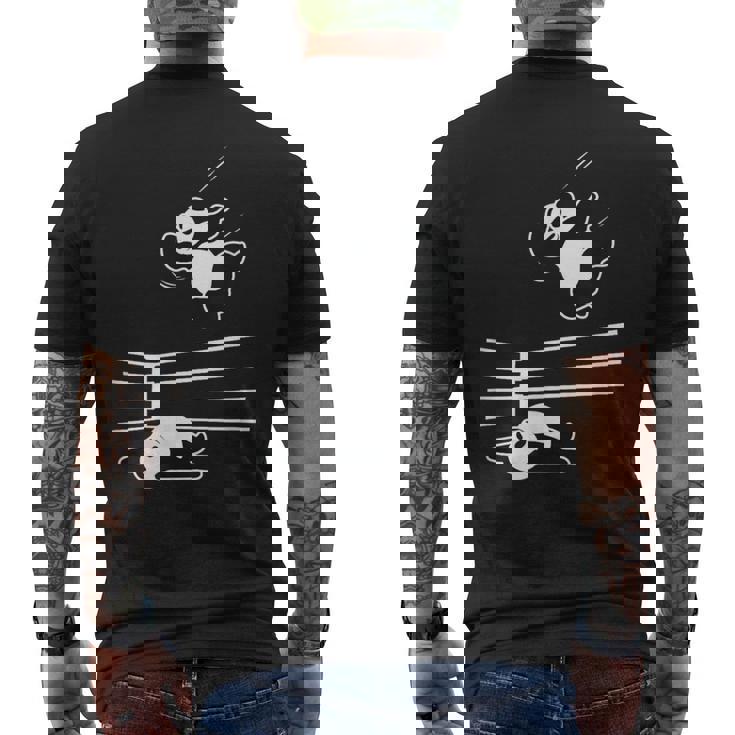 パンダ ベア レスラー レスリング グラップリング メンズTシャツ バックプリント