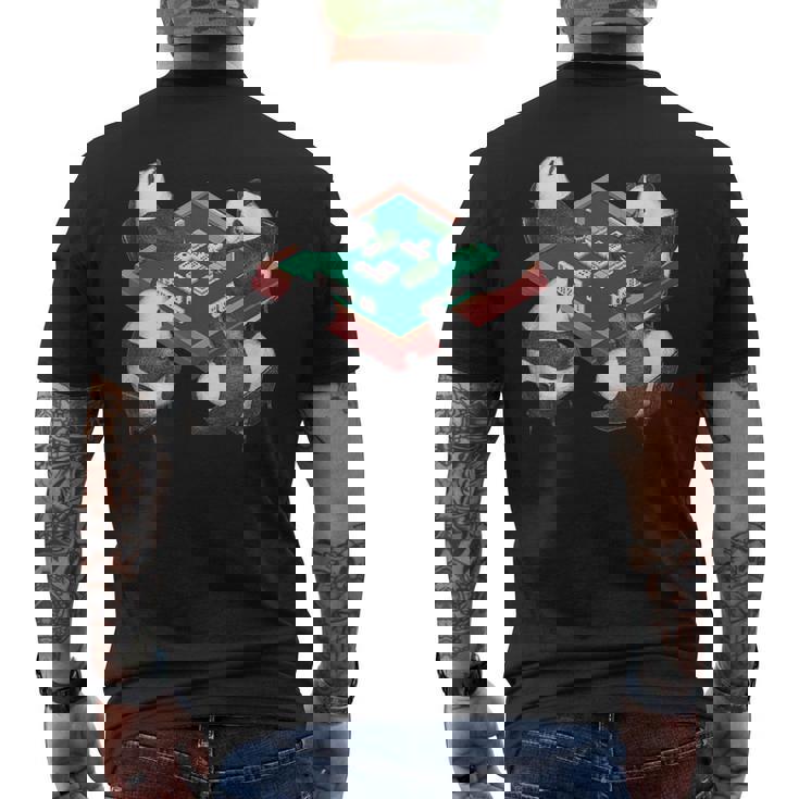 パンダ 麻雀 面白いtシャツ 動物 文字入り メンズ おもしろ 面白い 服 おもしろグッズ ネタ 雀士 メンズTシャツ バックプリント