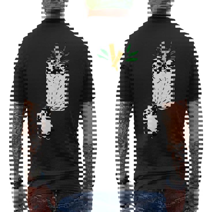 パンダのポケットに入ったパンダ メンズTシャツ バックプリント